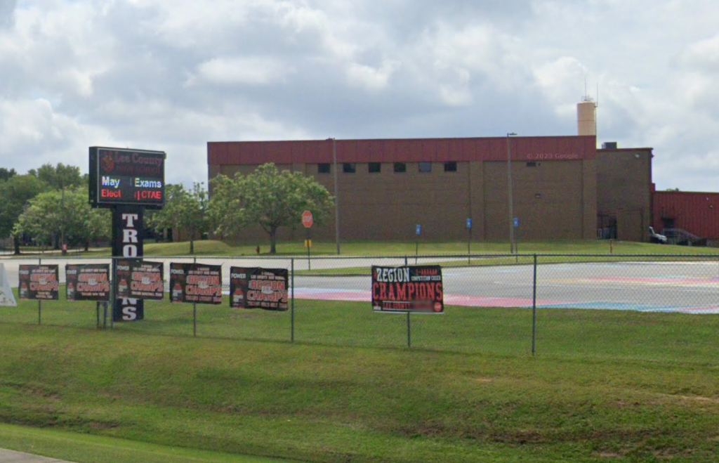 Weaver turned herself over to police after allegations of inappropriate contact between a teacher and a minor student surfaced at Lee County High School.